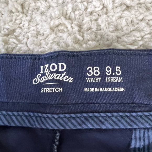 Men's 38 Navy Blue Flat front Stretch Izod Shorts NWT - Picture 4 of 5